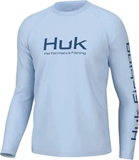 HUK Men's Pursuit Vented Long Sleeve , Fishing Shirt, Color Ice Water, Size XL