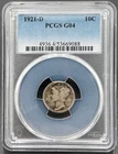 1921 D MERCURY DIME 10c PCGS Good 4, "SEMI-KEY DATE COIN"