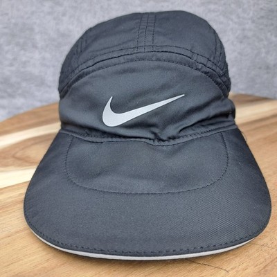 Nike Hat Cap Strap Back Black Tailwind Panel Dri Fit Running Cycling Training