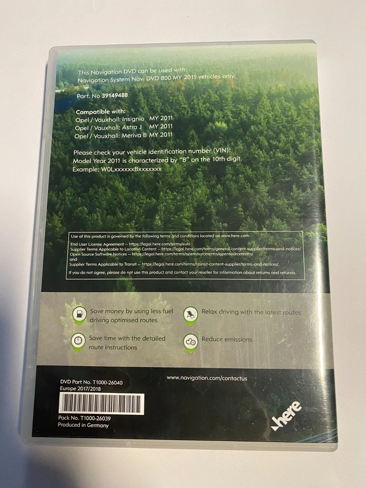 Opel Navigation DVD 800 EUROPA 2017/2018 ASTRA J MERIVA B INSIGNIA MY2011 OPC - Bild 2 von 4