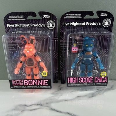 Funko FNAF System Error Bonnie High Score Chica Glow in Dark Figures Sealed Lot
