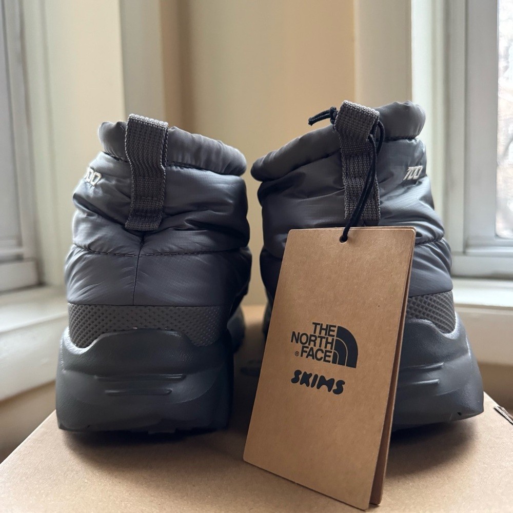 North Face x Skims Nuptse Traction Chukka Boots Gunmetal Men's 6 / Women's 8 image 5