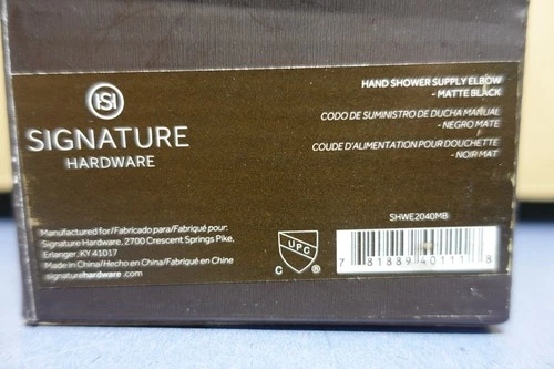 Signature Hardware SHWE2040MB Shower Supply Elbow for Hand Showers - Matte Black - Picture 8 of 10