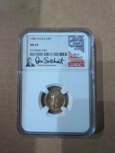 1986 G$5 1/10 oz Gold American Eagle - NGC MS 69