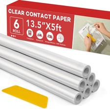 Clear Contact Paper 6 Rolls Peel and Stick 13 5 in x 5 ft Book Covers