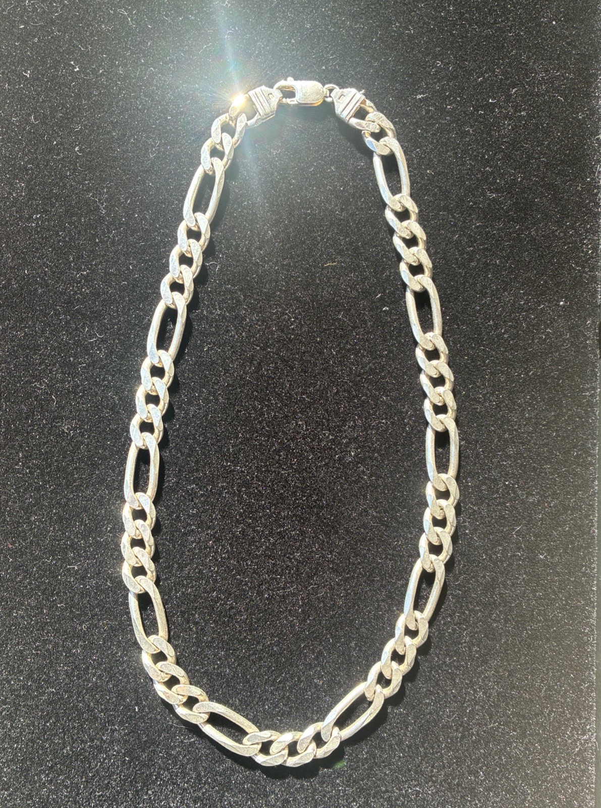 Solid Sterling Silver .925 Chain Figaro Link Neck… - image 5