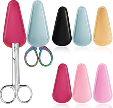6 Pieces Scissors Sheath Safety Leather Scissors Cover Protector Colorful Sewing