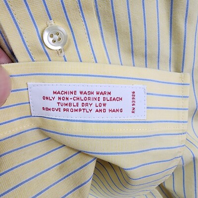 Brooks Brothers Mens 346 Shirt Yellow 16.5x4/5 Long Sleeve Button