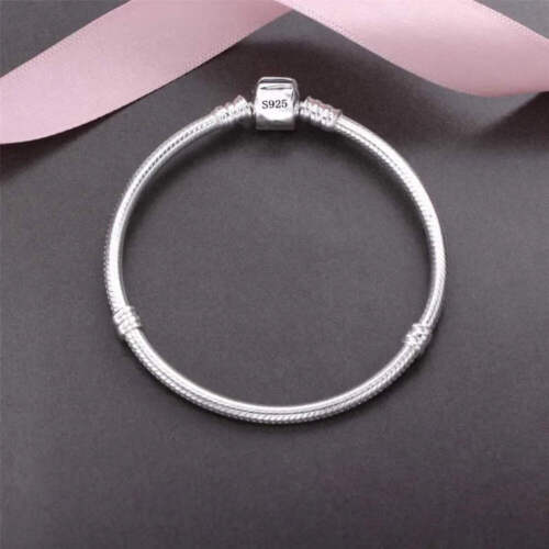 925 Sterling Silver Charm European Bracelet Soft Smooth Snake Bone Bracelets for - Picture 3 of 21