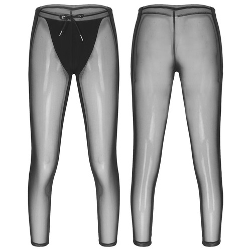 Pantalones de compresión transparentes para hombre gimnasio ballet danza deportes medias pantalones para correr - Imagen 4 de 74