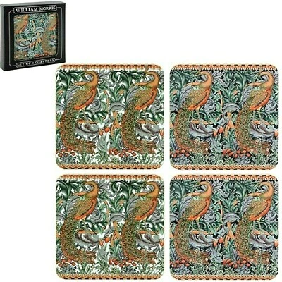 4er Set Untersetzer Peacock Tapestry Pfau William Morris The Leonardo Collection - Bild 1 von 4