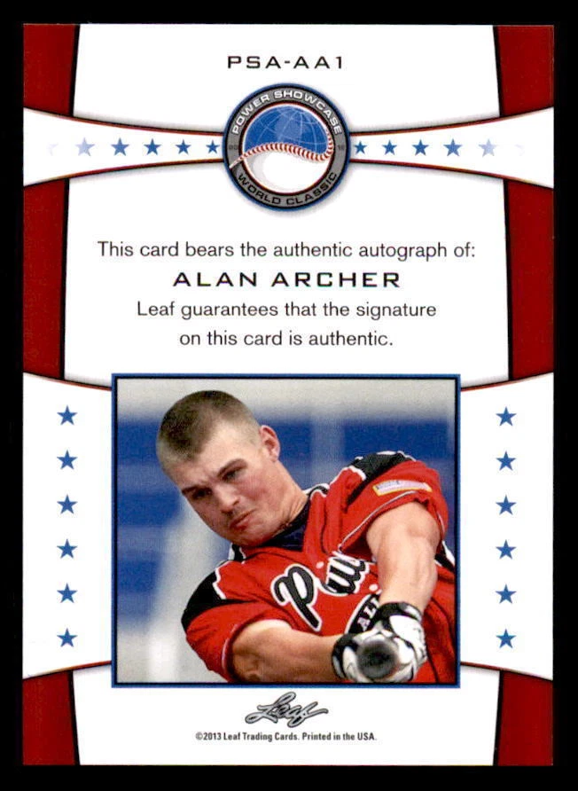 2013 Leaf Power Showcase Autographs Green #AA1 Alan Archer Auto #/10 (ref 13890) - Image 2 of 2