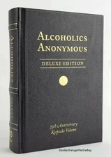 ALCOHOLICS ANONYMOUS 75th Anniversary Deluxe Vegan Leather Bound Bill Wilson New