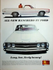 Original FORD AD: All new Ranchero by Ford, Long, low, lively luxury!