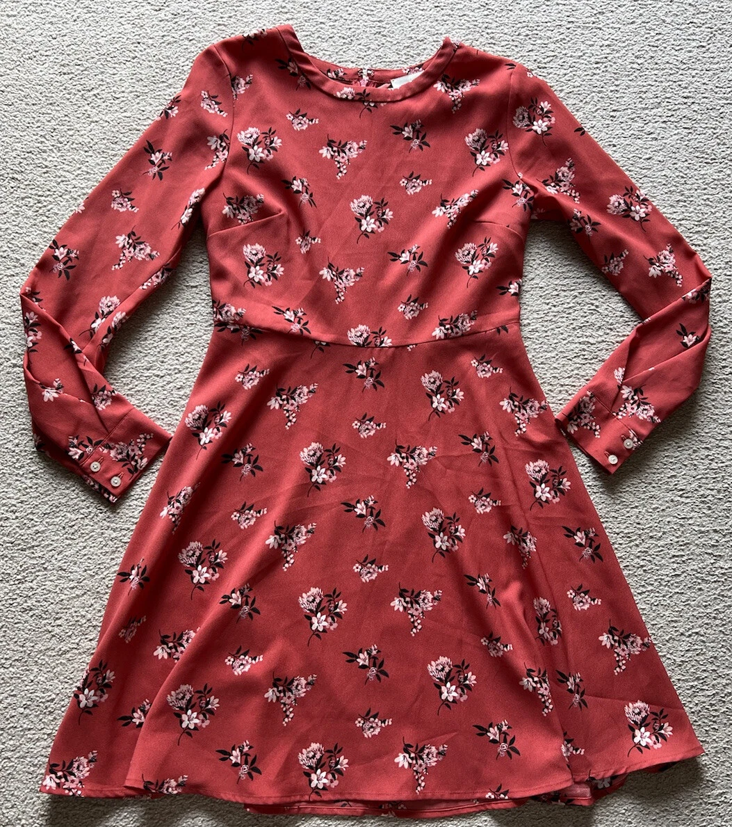 Loft pink floral dress deals