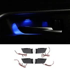 Interior Door Handle Bowl LED Blue Lights 4pcs For Toyota RAV4 2019-2021