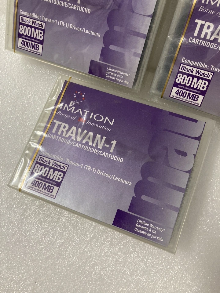 Lot Of Three New Sealed Imation 3M TR-1 TRAVAN-1 400MB/800MB Minicartridge - Image 4 of 4