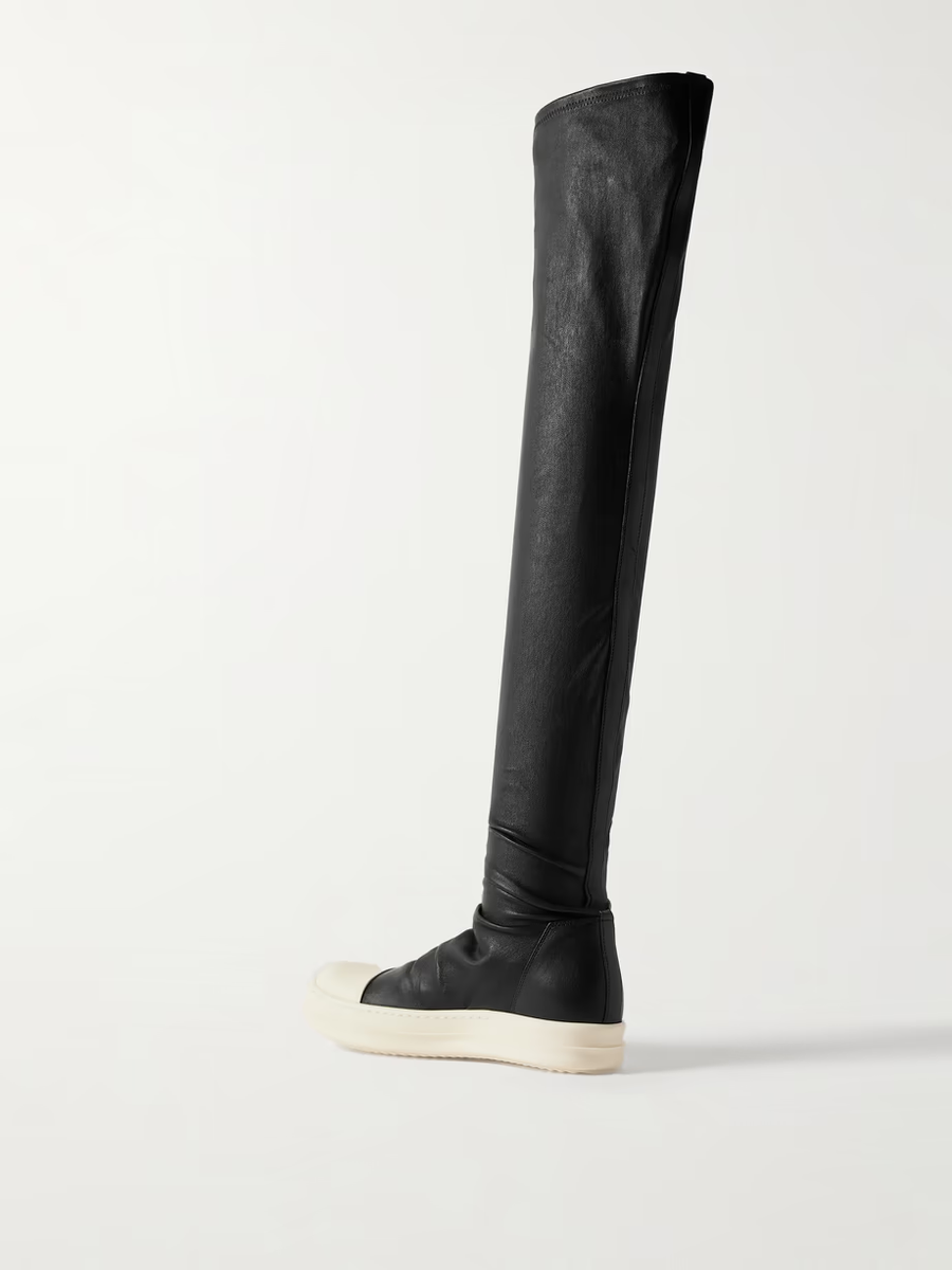 Rick Owens Size 6 Black Porterville Knee High Stocking
