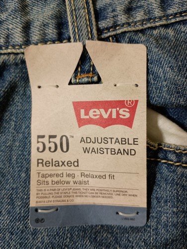 Levis 550 Relaxed Tapered Leg Adjustable Waist 29x25 Boys 9 Husky Jeans Mud Wash - Picture 6 of 17