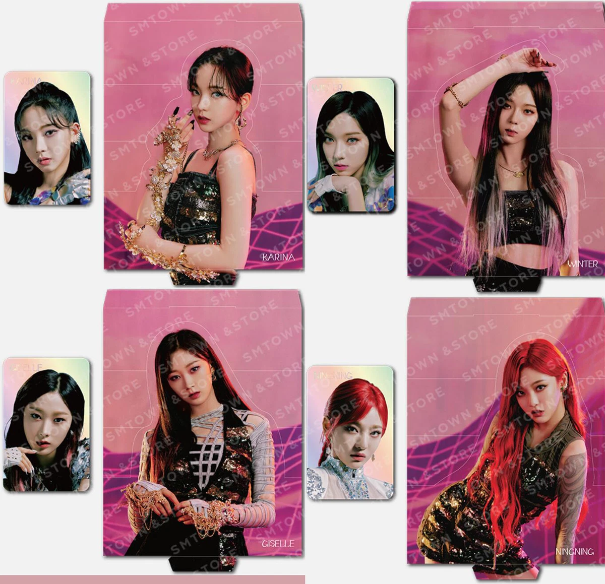 aespa Next Level SMTOWN OFFICIAL GOODS HOLOGRAM PHOTO CARD SET 