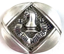Artisan made Paladin Have Gun Will Travel  sterling silver belt buckle Lge.