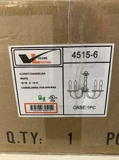 5-Light White Interior Chandelier by  Volume Lighting NEW Open Box