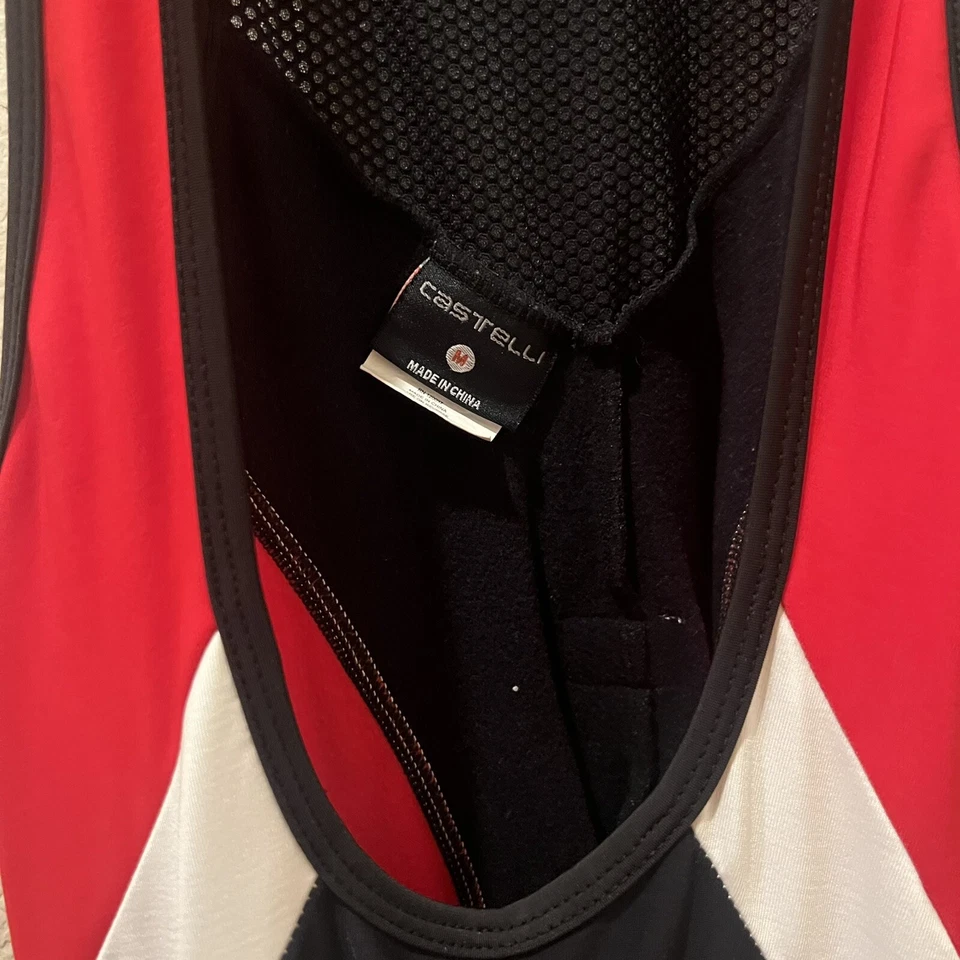 [NUEVO] Culotte con tirantes de ciclismo Castelli - negro/rojo/blanco bandera de Italia para hombre talla mediana Foto 3 de 4