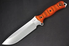 Busse Combat SJTAC .215" Saber Ground Satin Blade, Mag Textured Orange/Black G10