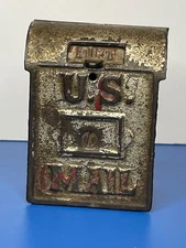 Cast Iron U.S. Mail Box Coin Bank A.C. Williams 1920's