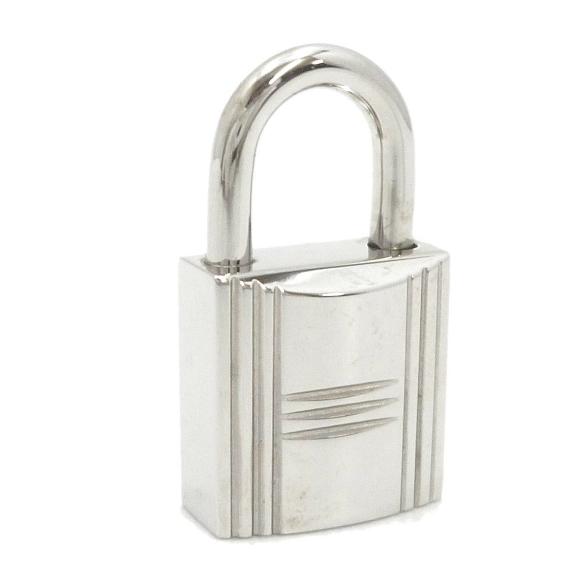 Authentic HERMES Padlock & 2 Keys Silver Tone Brass No.59 Authentic HERMES Padlock & 2 Keys Silver Tone Brass No.59