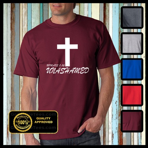 Christian T-shirt Unashamed Romans Bible Verse Religion Church Christian Tshirt - Picture 8 of 9