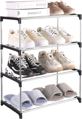 Small Shoe Rack, Narrow Stackable Shoe Shelf Organizer for Entryway, Doorway - Picture 8 of 12