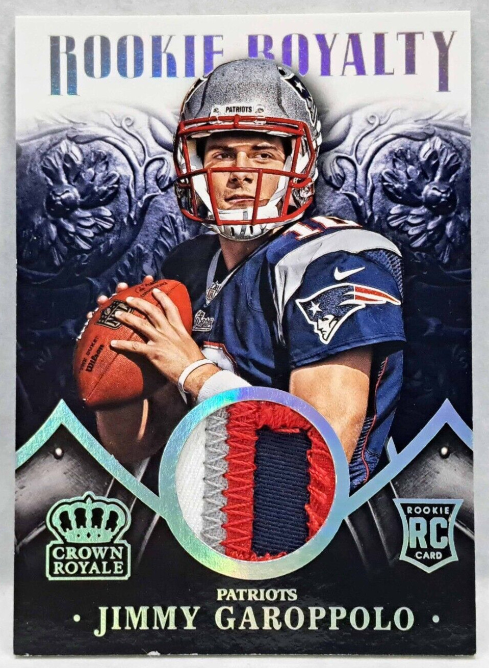 Jimmy Garoppolo Panini Crown Royale Rookie Royalty Materials #RR20 Prime