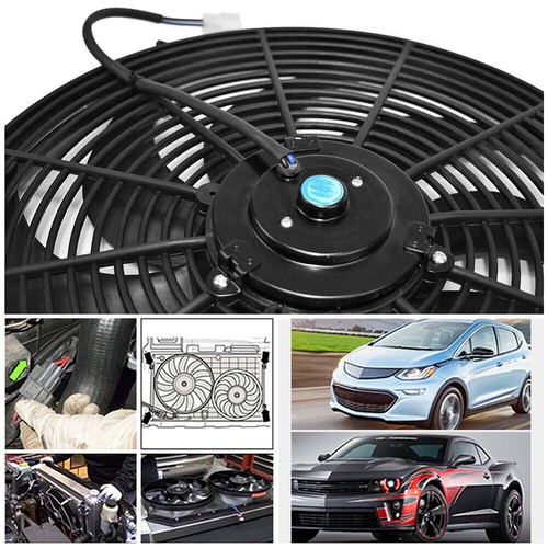 16" INCH 3500 CFM Black Electric Radiator Fan Thermostat Wiring Switch Relay Kit - Picture 9 of 15