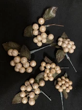 6 VINTAGE CORSAGES OR PACKAGE TIE-ONS Pearly Balls Millinery Bouquets
