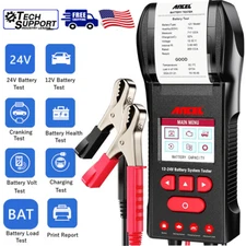 Car Battery Tester 12V 24V Volt Load Cranking Charging with Printer 100-2000CCA