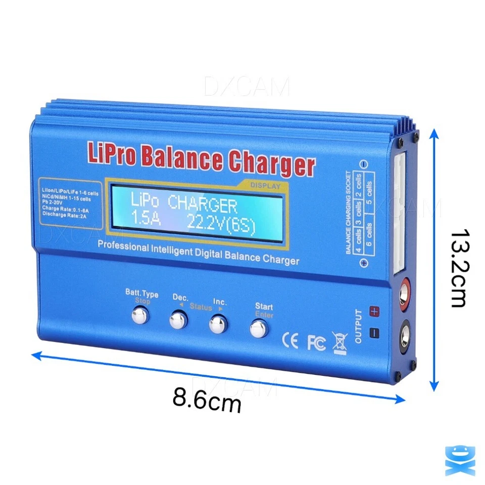 80W Fast Digital Balance Charger For iMAX B6 AC LCD RC LiPo LiFe NiCD Battery - Image 3 of 4