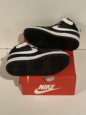 Little Kid's Nike Court Borough Mid 2 Black/White (CD7783 010) | eBay