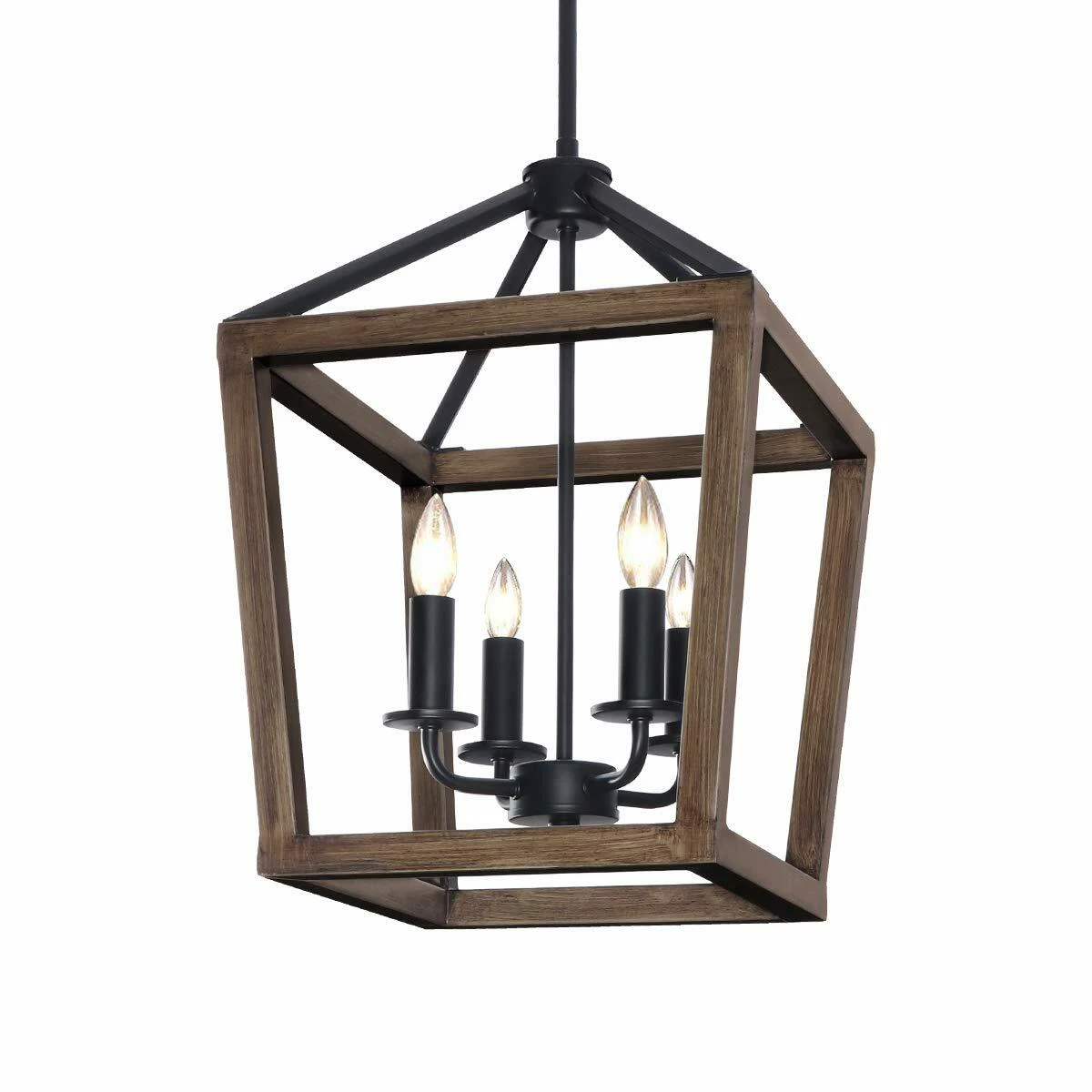 KingSo 4-Light Rustic Metal Pendant Adjustable Height Square... eBay