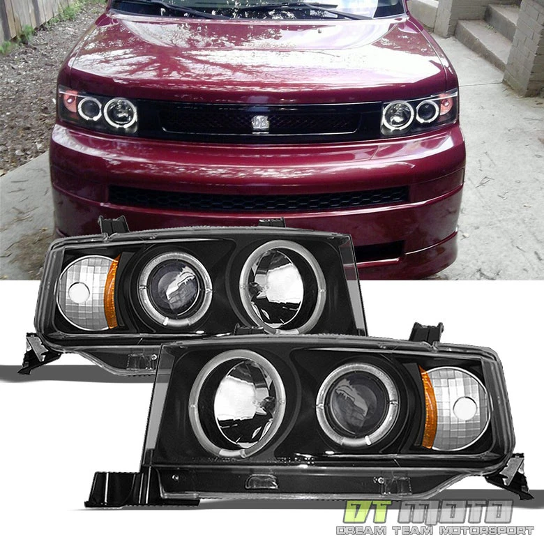 Faros proyectores halo LED negros 2004 2005 2006 Scion Xb faros izquierda+derecha Foto 2 de 4