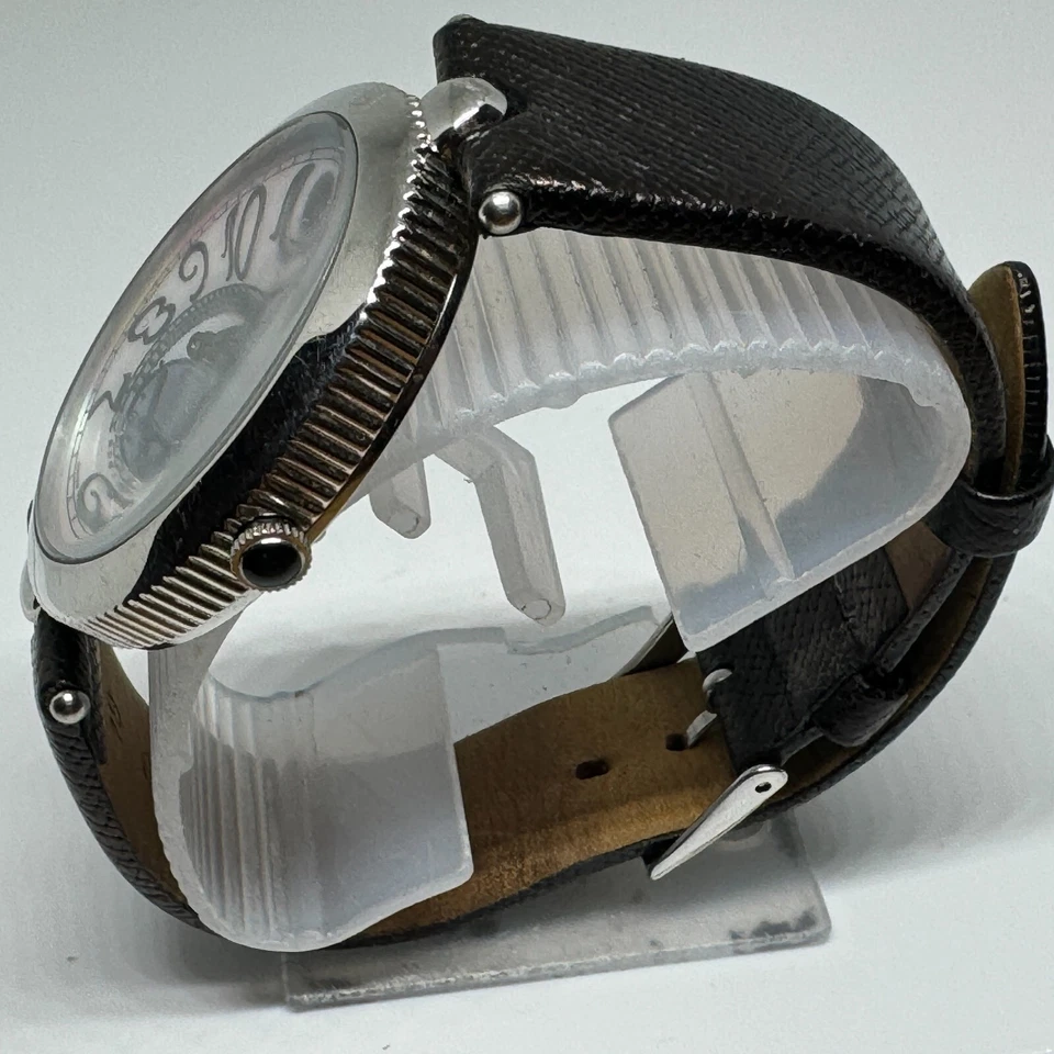 August Steiner Quartz Watch Unisex Silver Oval Steel Small Second New Battery - image 4 of 4