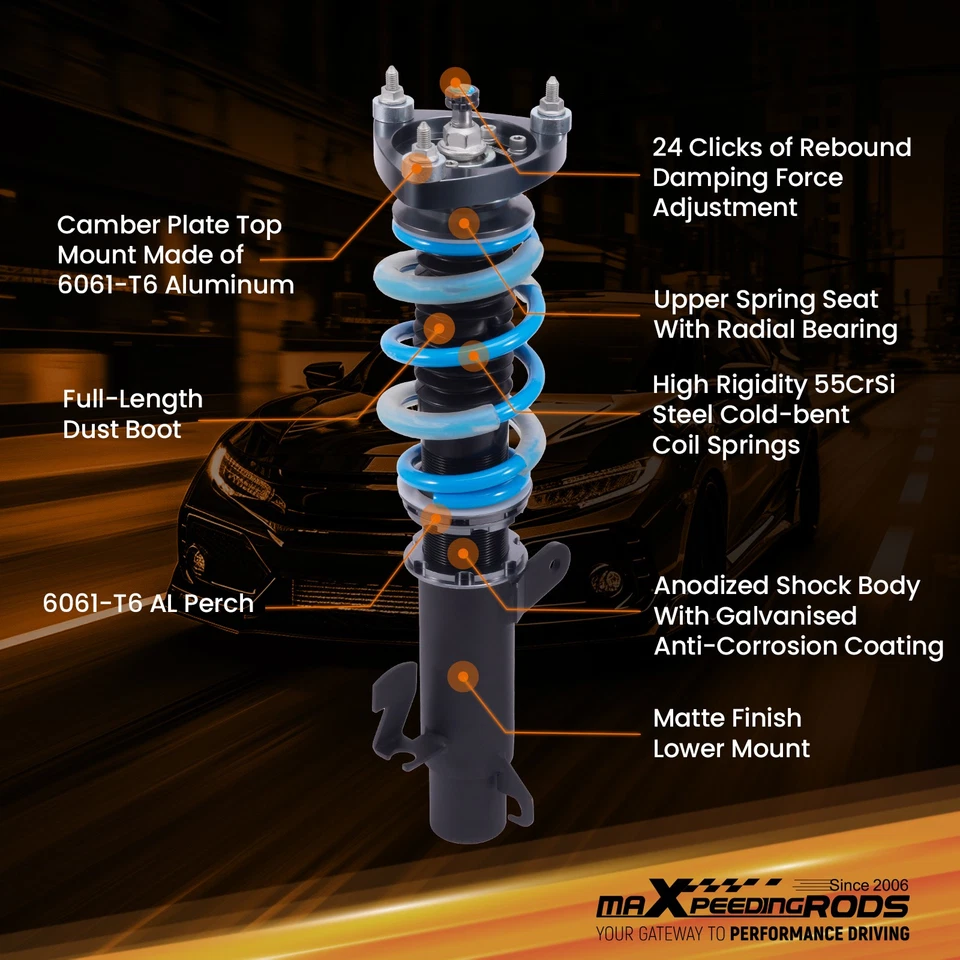 Kit Assetto Regolabile a Ghiera for Volvo S40 II 544 Berlina 2004-2012 - Imagen 2 de 4