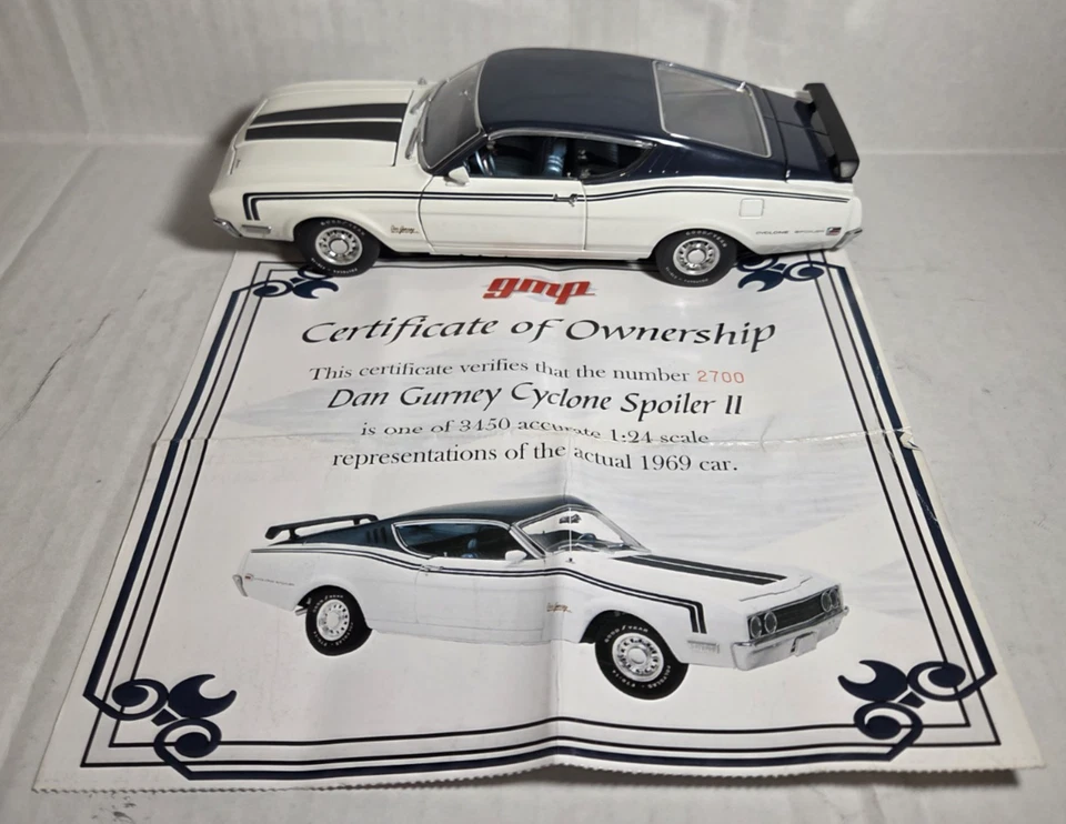 NEW! GMP: 1969 Mercury Cyclone DAN GURNEY SPECIAL #2700, 1:24 Diecast, COA - Image 4 of 4
