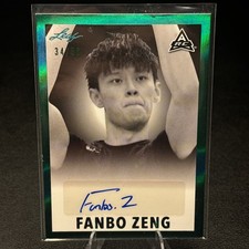 2021-22 Leaf Memories - 1960 Base Fanbo Zeng #BW-FZ1 Green Spectrum /50 (AU, RC)