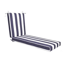 Chaise Lounge Cushion for Outdoor Patio Furniture Fade Blue and White Stripe