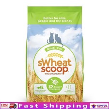 Dust-Free Natural Wheat Cat Litter Quick Clumping Unscented Multi-Cat 15lb New