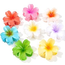 8 Pack Flower Hair Clips for Women, Large Hawaiian 1 Count Pack of 8 , MIX