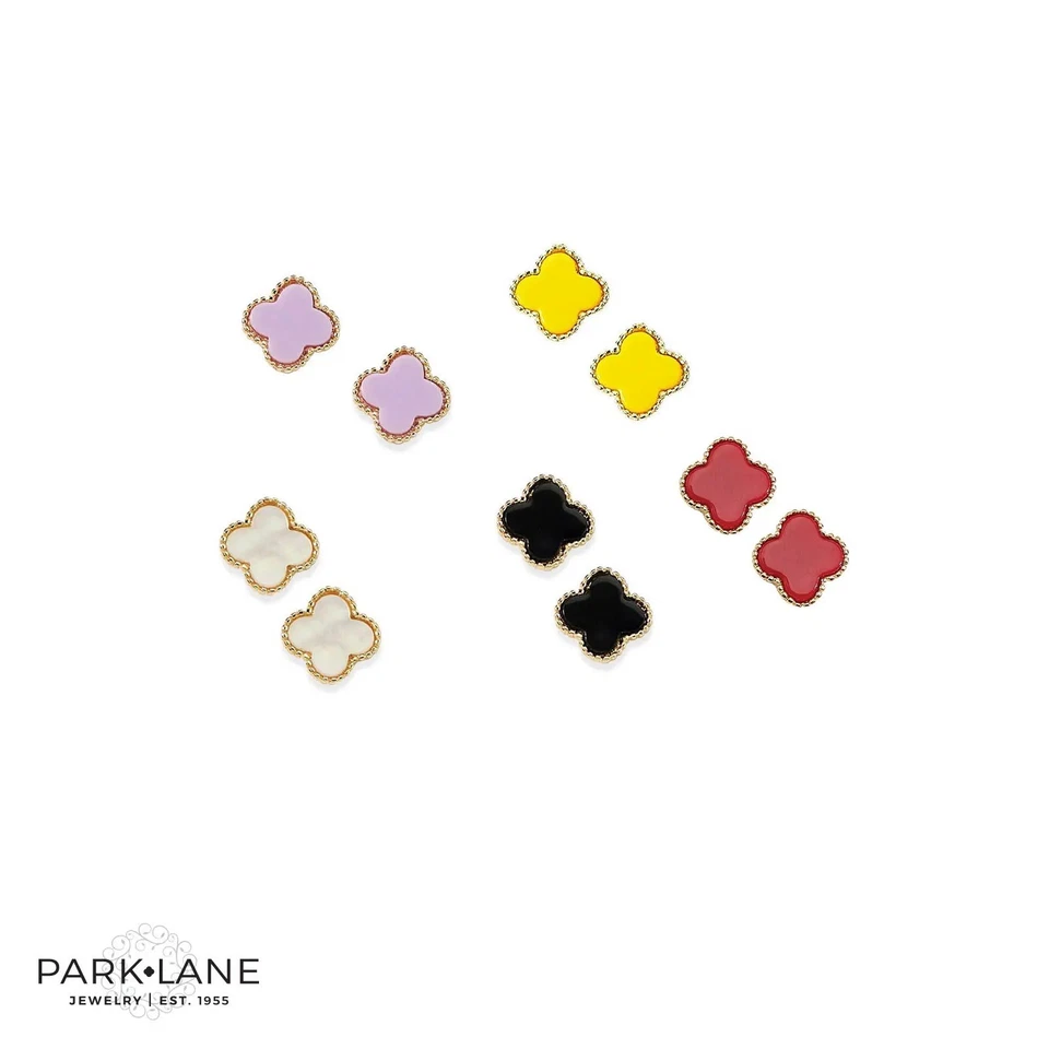 Juego de collar y pendientes Park Lane Red Lana enchapados en oro edición limitada diseño de cuatro hojas  Foto 3 de 4