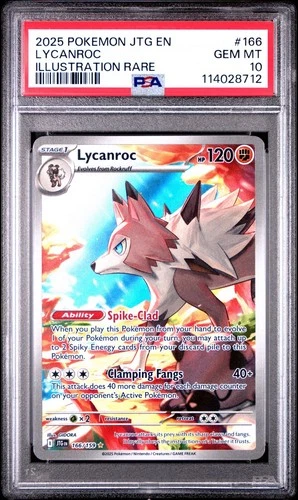 Lycanroc Holo PSA 10 Gem MT Sv09: Journey Together Card 166/159