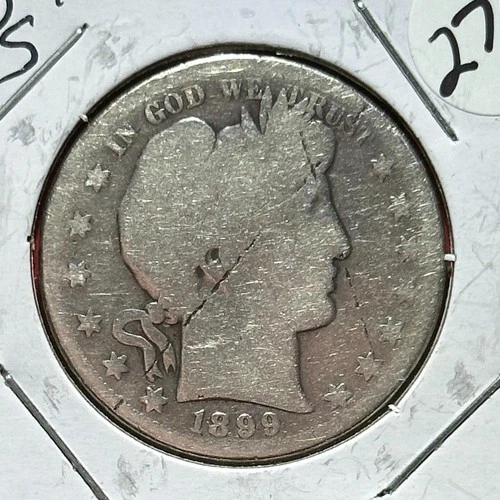 1899S US Barber SILVER Half Dollar "San Francisco" Mint! Lower Mintage! Coin!